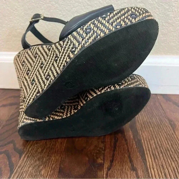 MI PIACI Heeled Sandals Peep Toe Women Size 38 US 7 Black Leather Made In Italy - Picture 5 of 16